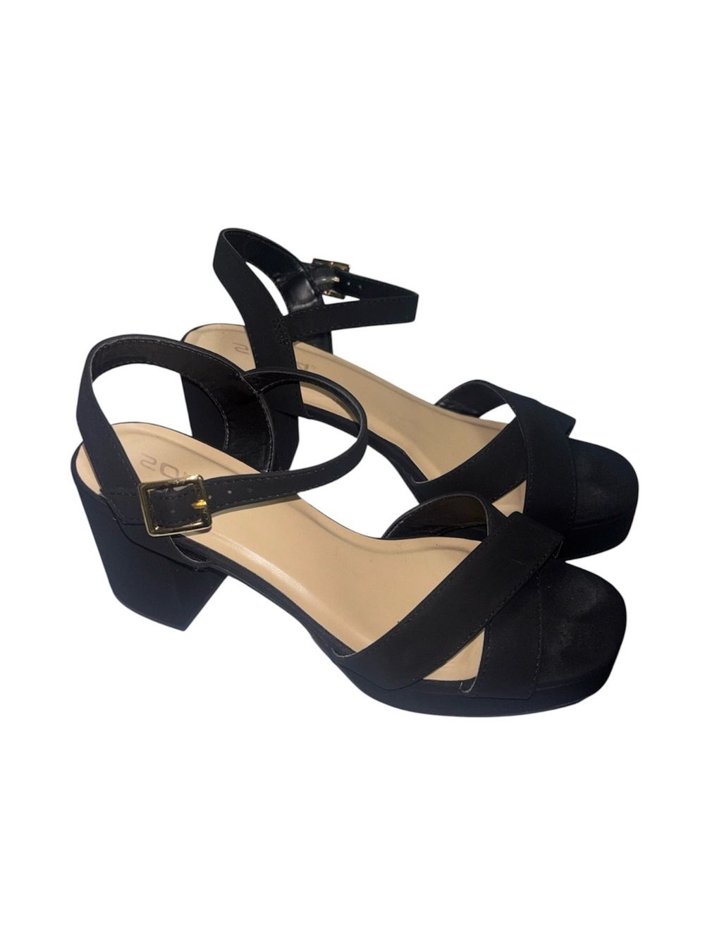 🖤Women’s Black Suede Block Heels Size 10🖤